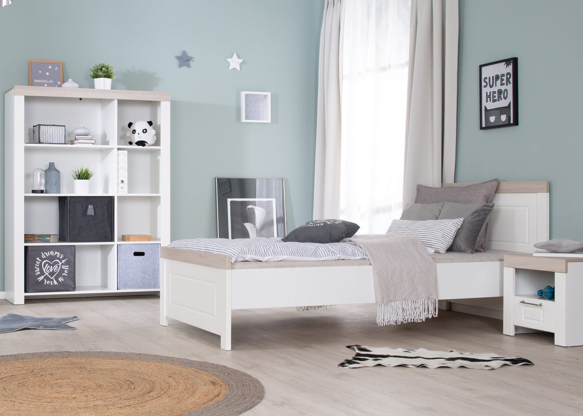 Vorschaubild Jugendbetten - Design: Felicia - 90x200 cm - Weiß / Dekor Luna Elm
