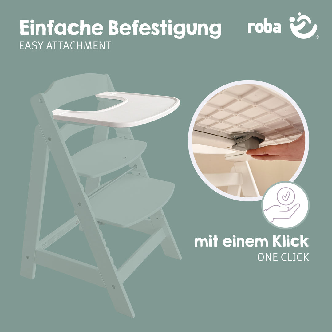 Plastic Feeding Tray - Extension for High Chair Sit Up Flex, Liv Up & Born Up - White – Infographic (7/11)