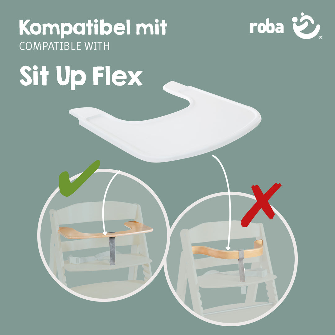 Plastic Feeding Tray - Extension for High Chair Sit Up Flex, Liv Up & Born Up - White – Infographic (8/11)