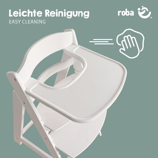 Plastic Feeding Tray - Extension for High Chair Sit Up Flex, Liv Up & Born Up - White – Infographic (9/11)