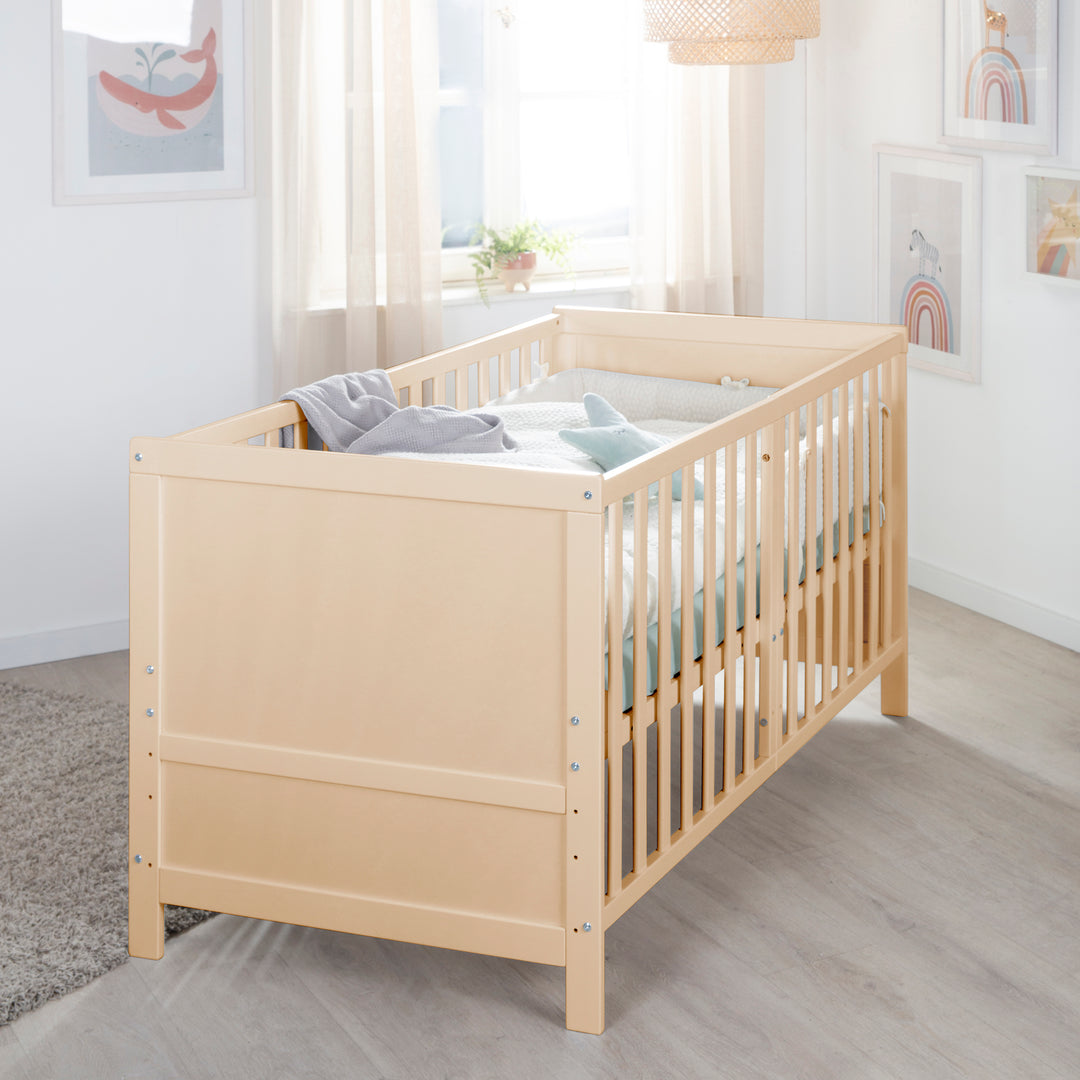 Cuna combinada EASY SLEEP 70x140 incl. esquinas de conversión - Madera natural – Foto ambientada (2/16)