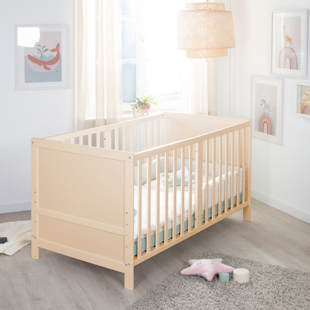 Cuna combinada EASY SLEEP 70x140 incl. esquinas de conversión - Madera natural – Foto ambientada (10/16)