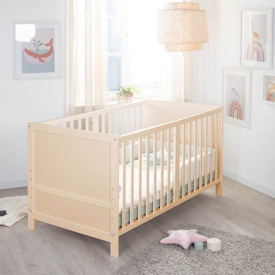 Cuna combinada EASY SLEEP 70x140 incl. esquinas de conversión - Madera natural – Foto ambientada (10/16)