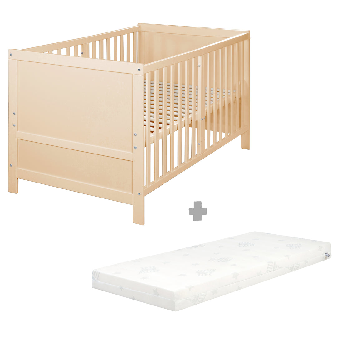 Cuna combinada EASY SLEEP 70x140 incl. esquinas de conversión - Madera natural – Recorte (15/16)