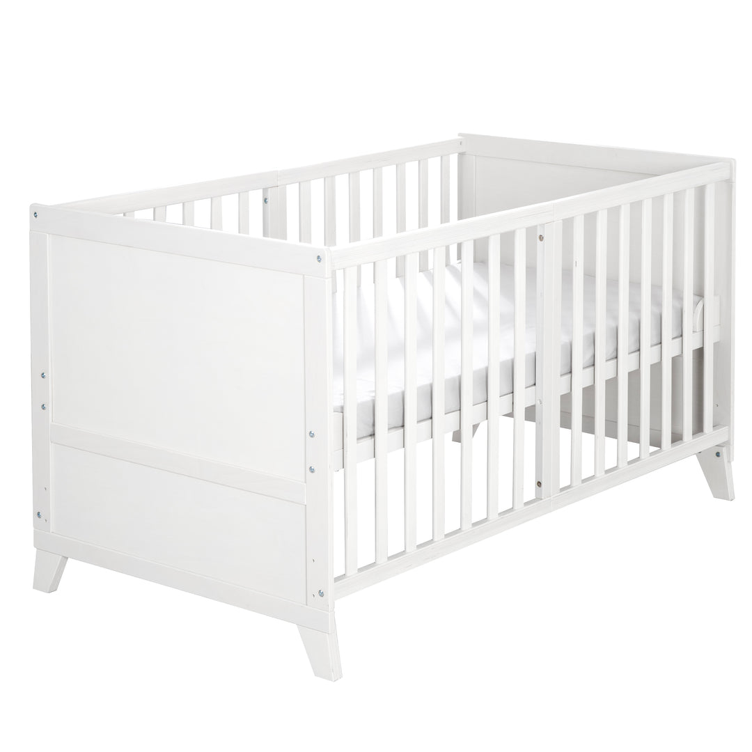 Ensemble de lit bébé 'Woodland Buddies' 70 x 140 incl. complet équipement - Blanc / vert pastel – Détourage (12/18)