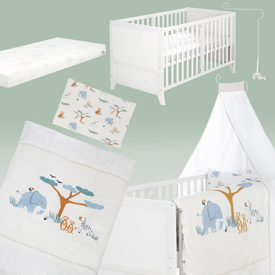 Set lettino 'Savanna Friends' 70 x 140 incl. completo dotazione - Bianco / beige – Ritaglio (3/17)