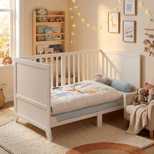 Set lettino 'Savanna Friends' 70 x 140 incl. completo dotazione - Bianco / beige – Foto d'ambiente (4/17)