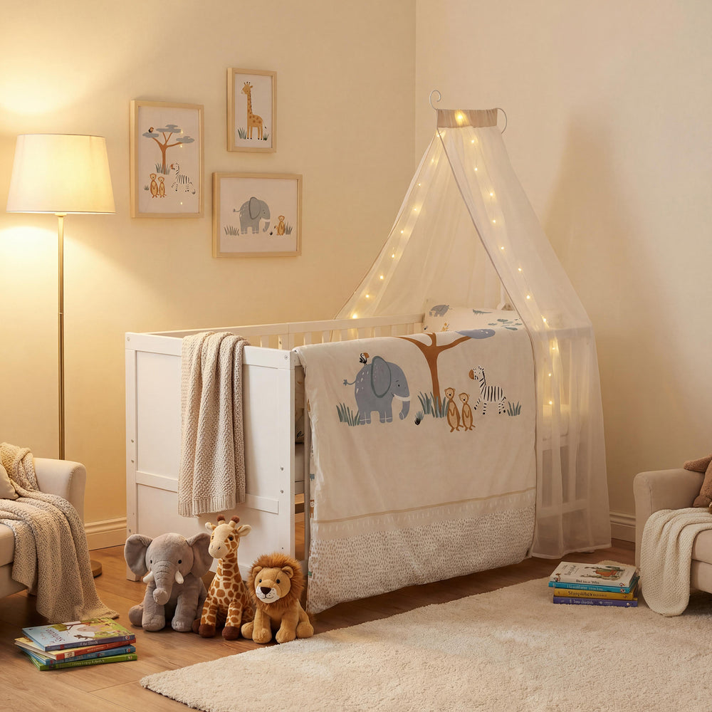 Babybettset 'Savanna Friends' 70 x 140 inkl. kompletter Ausstattung - Weiß / Beige – Milieubild (2/17)