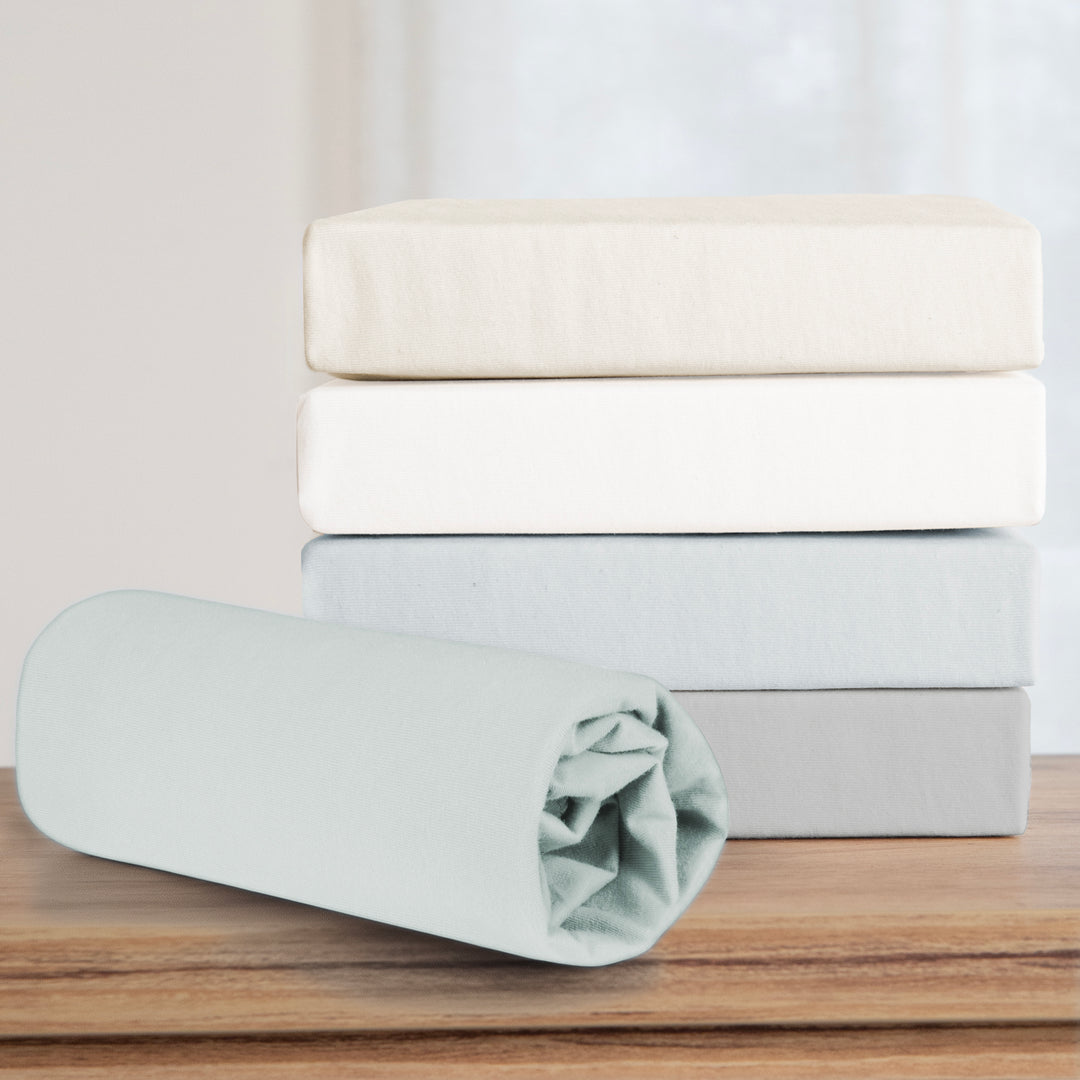 Fitted Sheet 'Lil Planet' - Single Jersey - Organic Cotton - Frosty Green – Infographic (10/14)