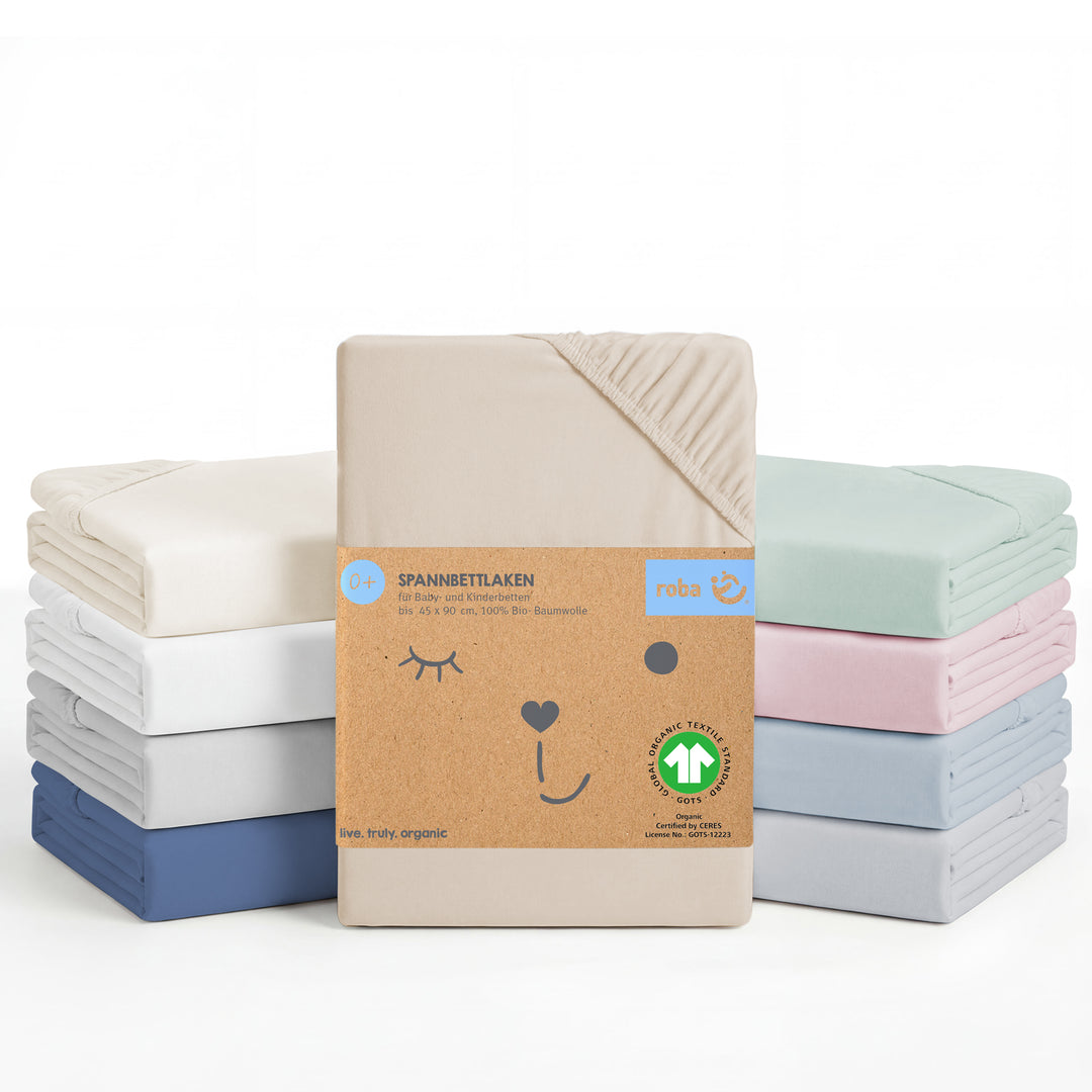 Spannbettlaken 'Frosty Almond' - GOTS und Oeko-Tex Standard 100 - Beige – Produktbild (1/10)
