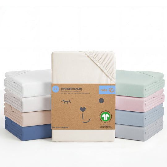 Spannbettlaken 'safe asleep®' - Single Jersey Baumwolle - Zertifiziert - Canadian White – Produktbild (1/11)
