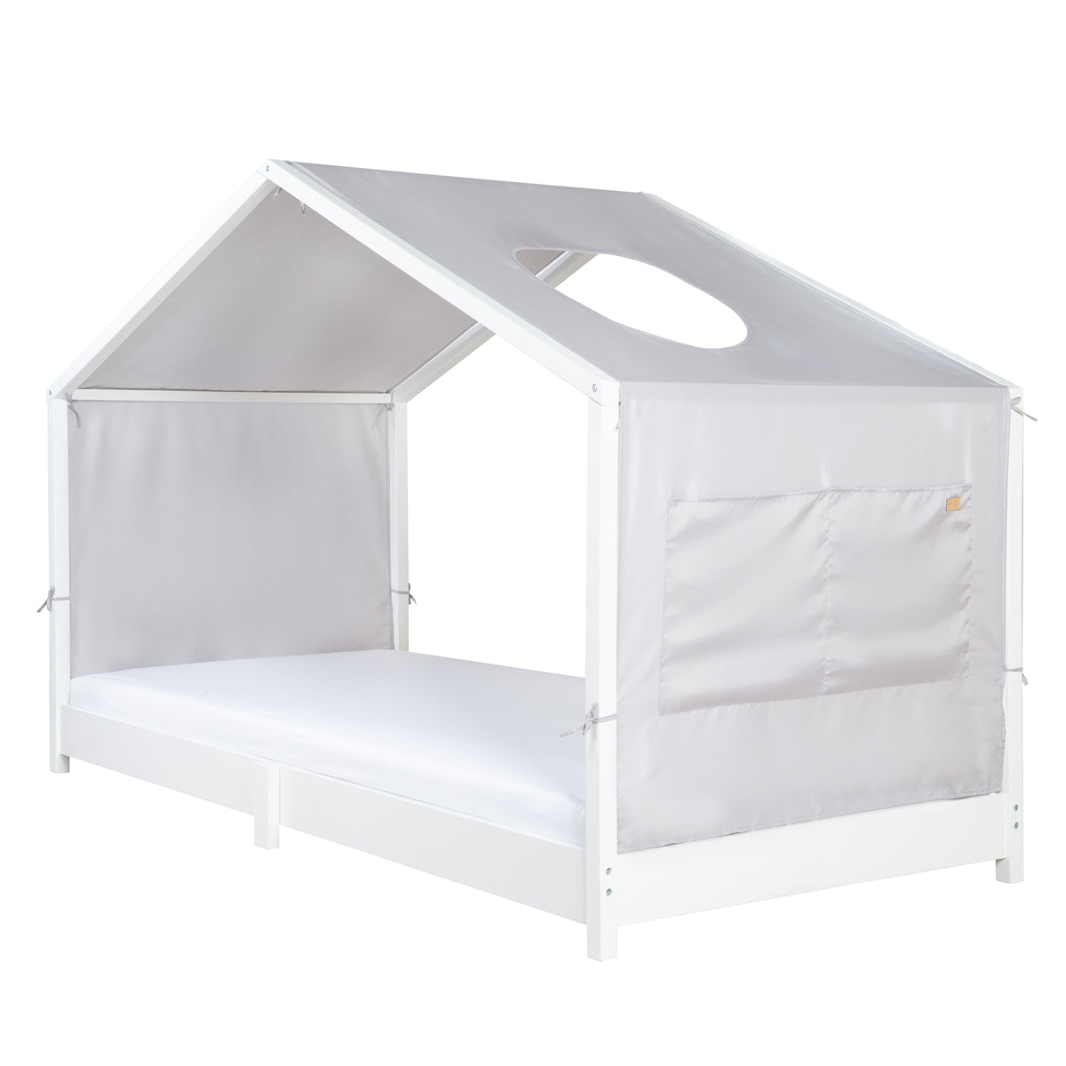 Housse de lit cabane neutral 90 x 200 cm incl. 2 sacs - Gris – Détourage (1/9)