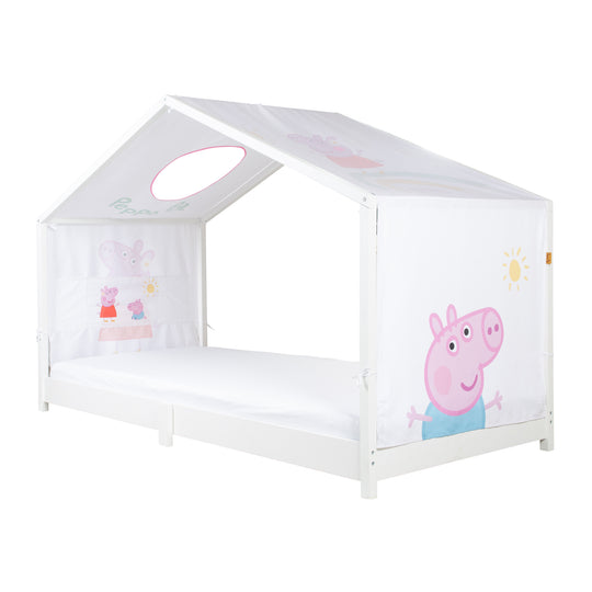 Housse de lit cabane 90 x 200 cm 'Peppa Pig' - Rose / blanc – Infographie (1/14)