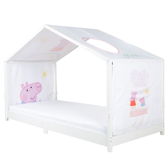 Housse de lit cabane 90 x 200 cm 'Peppa Pig' - Rose / blanc – Infographie (3/14)