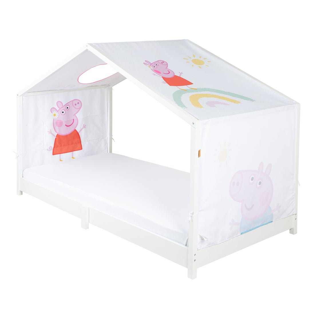 Housse de lit cabane 90 x 200 cm 'Peppa Pig' - Rose / blanc – Infographie (4/14)