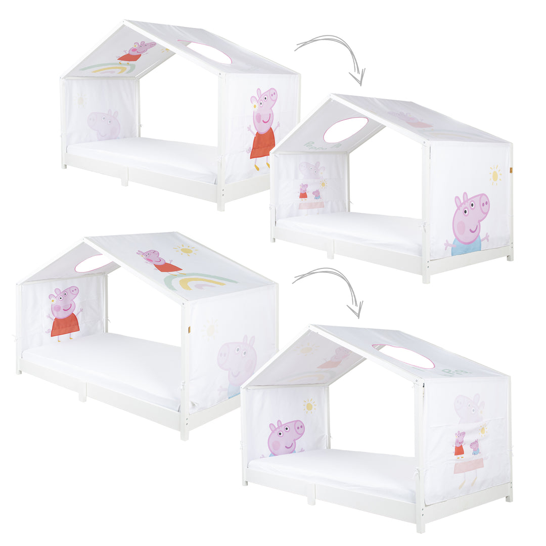 Housse de lit cabane 90 x 200 cm 'Peppa Pig' - Rose / blanc – Infographie (5/14)
