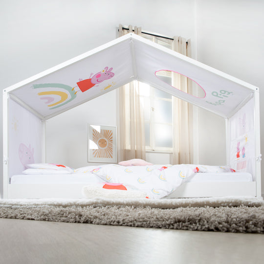 Housse de lit cabane 90 x 200 cm 'Peppa Pig' - Rose / blanc – Photo d'ambiance (6/14)