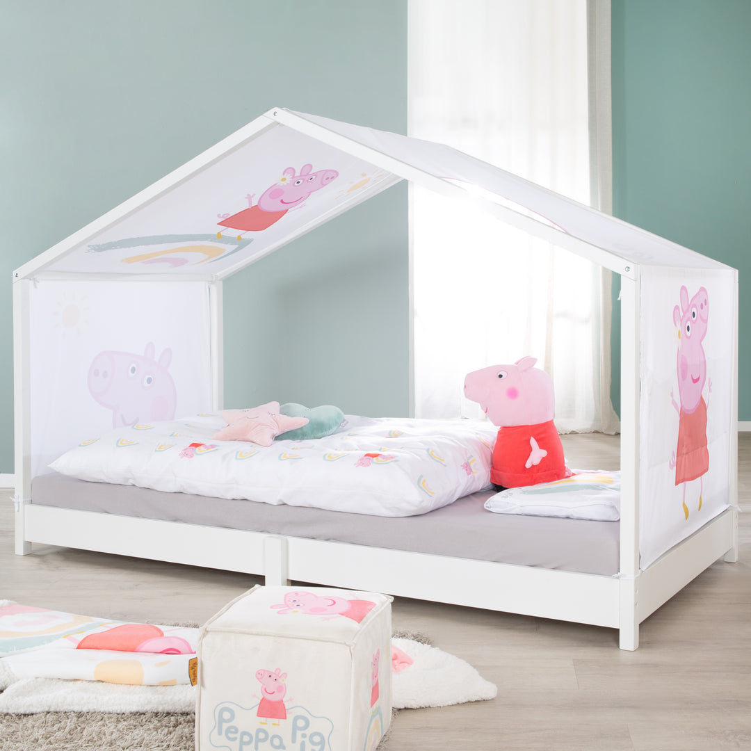Housse de lit cabane 90 x 200 cm 'Peppa Pig' - Rose / blanc – Photo d'ambiance (7/14)