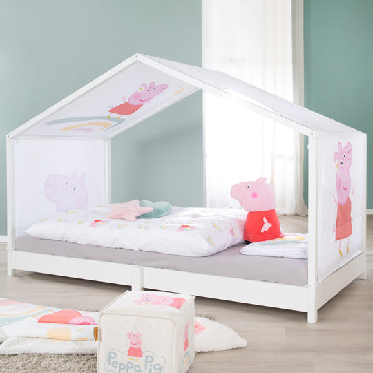 Housse de lit cabane 90 x 200 cm 'Peppa Pig' - Rose / blanc – Photo d'ambiance (7/14)