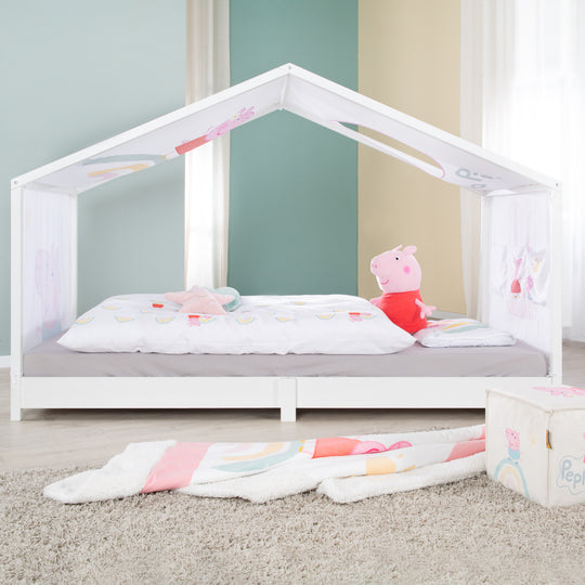 Housse de lit cabane 90 x 200 cm 'Peppa Pig' - Rose / blanc – Photo d'ambiance (8/14)