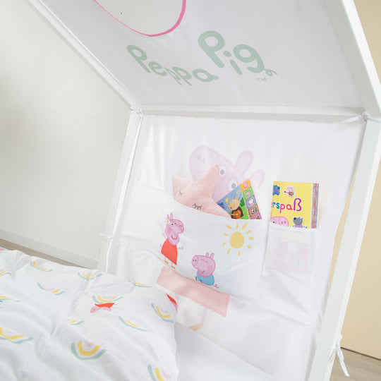 Housse de lit cabane 90 x 200 cm 'Peppa Pig' - Rose / blanc – Photo de détail (10/14)
