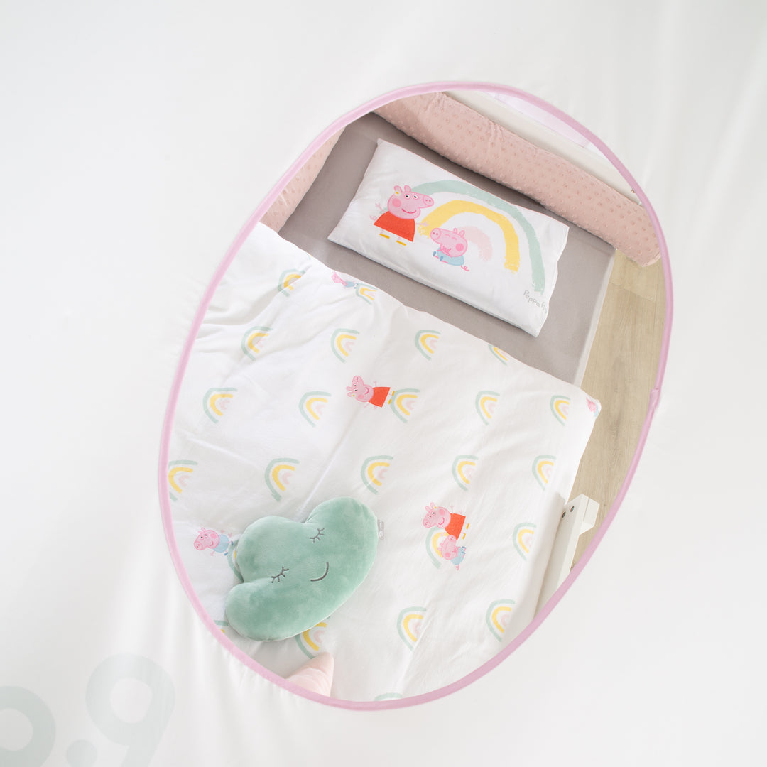 Housse de lit cabane 90 x 200 cm 'Peppa Pig' - Rose / blanc – Photo de détail (12/14)