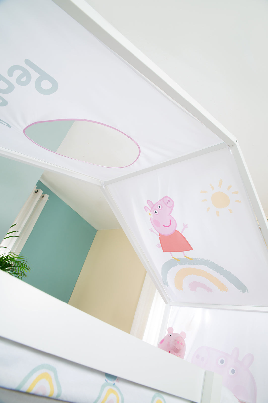 Housse de lit cabane 90 x 200 cm 'Peppa Pig' - Rose / blanc – Photo de détail (13/14)