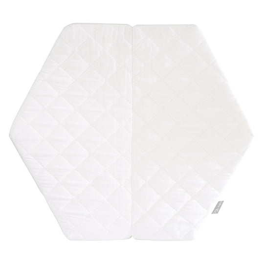 Laufgittermatratze, 6-eckig, Laufstall-Matratze weiß, gesteppt, LxBxH 112 x 97 x 4 cm – Freisteller (1/15)