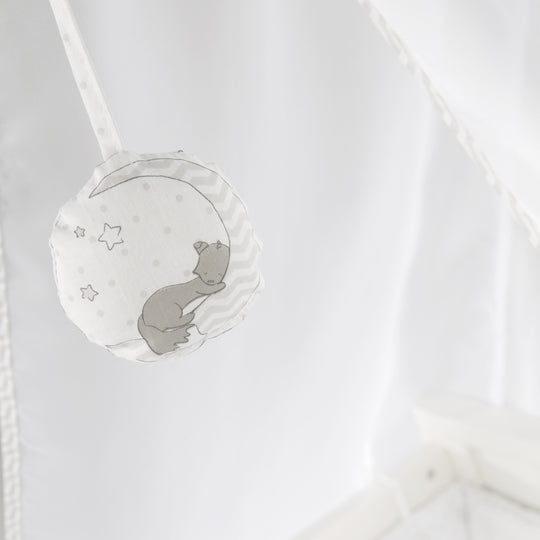 Complete Bed Set 'Fox & Bunny', 70 x 140 cm, Convertible, White, incl. Bedding, Canopy, Nest Bumper & Mattress – Detail Image (2/9)