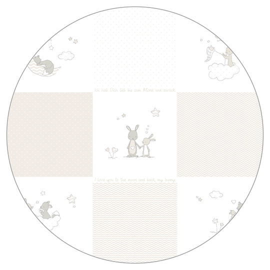Complete Bed Set 'Fox & Bunny', 70 x 140 cm, Convertible, White, incl. Bedding, Canopy, Nest Bumper & Mattress – Detail Image (8/9)