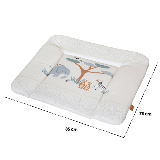 Wickelauflage 'Savanna Friends' 85 x 75 cm - PU-beschichtet - Elefant, Zebra, Erdmännchen - Beige – Infografik (6/8)