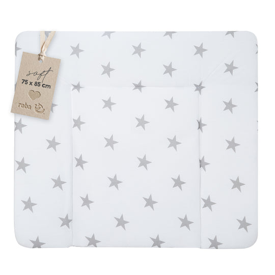 Wickelauflage 'Little Stars' - 85 x 75 cm - PU beschichtet - Weiß / Hellgrau – Freisteller (9/9)