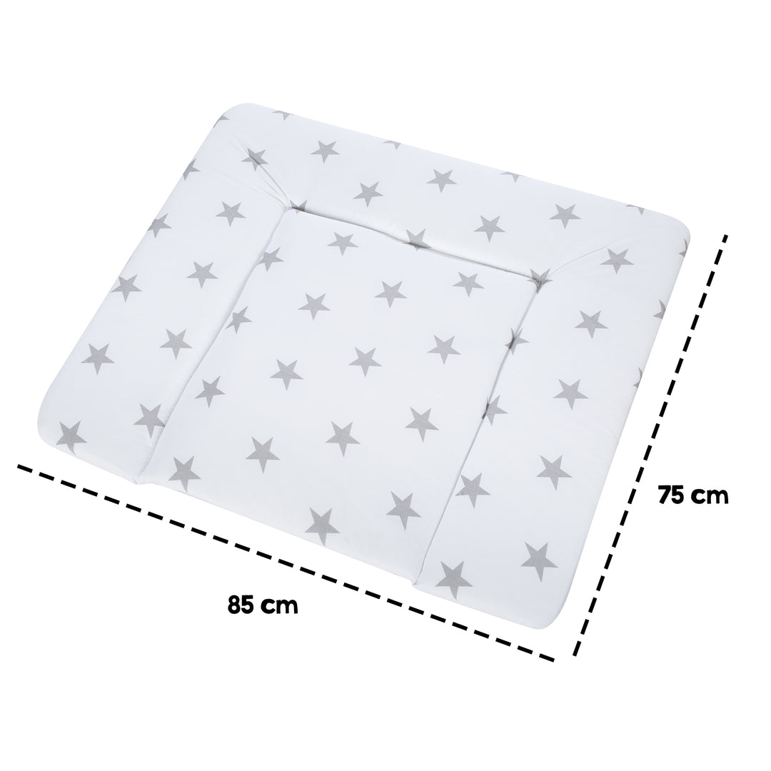 Wickelauflage 'Little Stars' - 85 x 75 cm - PU beschichtet - Weiß / Hellgrau – Infografik (8/9)