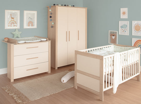 Cameretta set 3pezzi 'Momo' - Maniglie in legno massello - Cashmere / tristan rovere – Foto d'ambiente (1/23)