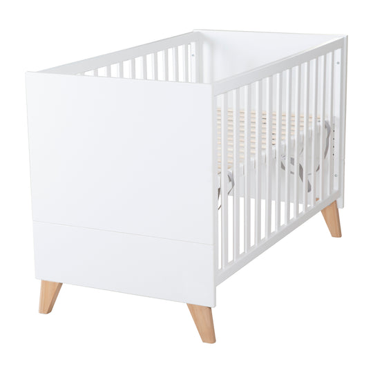 Cameretta neonati leon 3pezzi - Lettino da co-sleeping 60x120 + cassettiera + armadio 2,5ante - Bianco / othello rovere – Ritaglio (10/26)