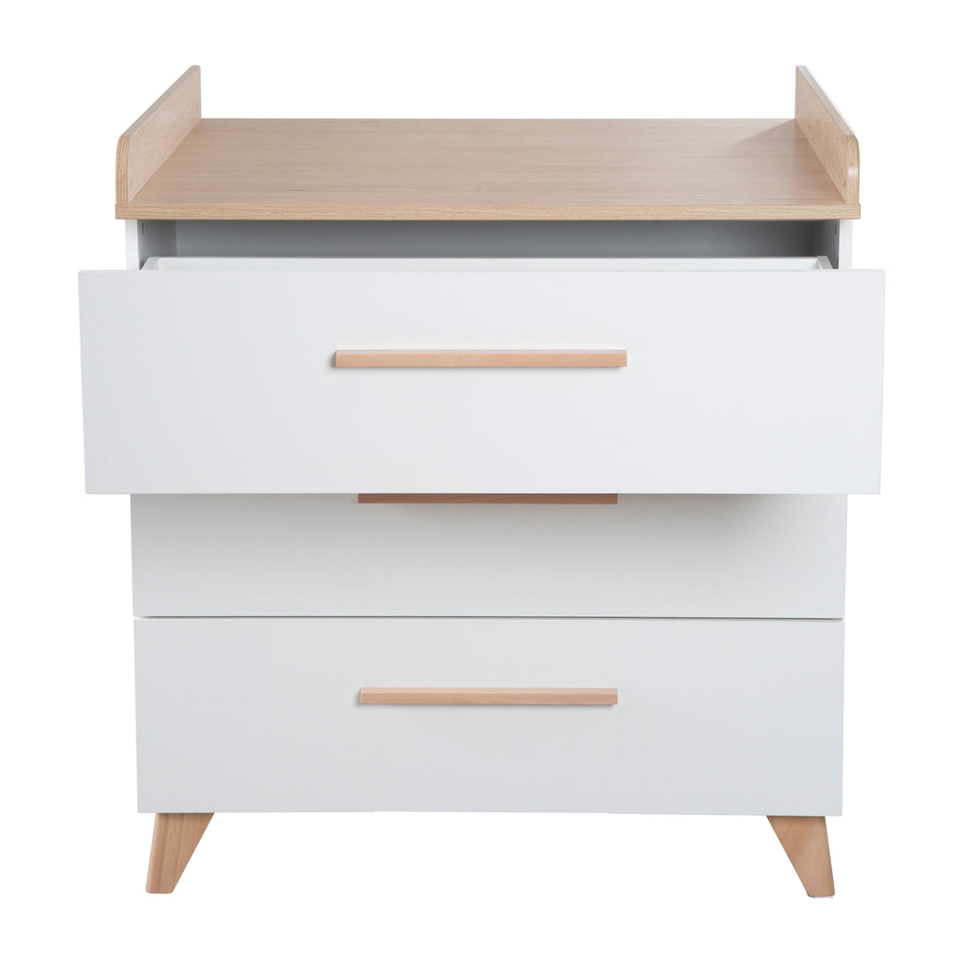 Cameretta neonati leon 3pezzi - Lettino da co-sleeping 60x120 + cassettiera + armadio 2,5ante - Bianco / othello rovere – Ritaglio (13/26)
