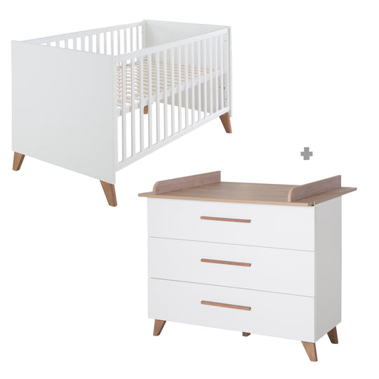 Ensemble de mobilier 'Ole', incl. Bébé-/Lit enfant 70 x 140 cm & commode à langer – Détourage (22/24)