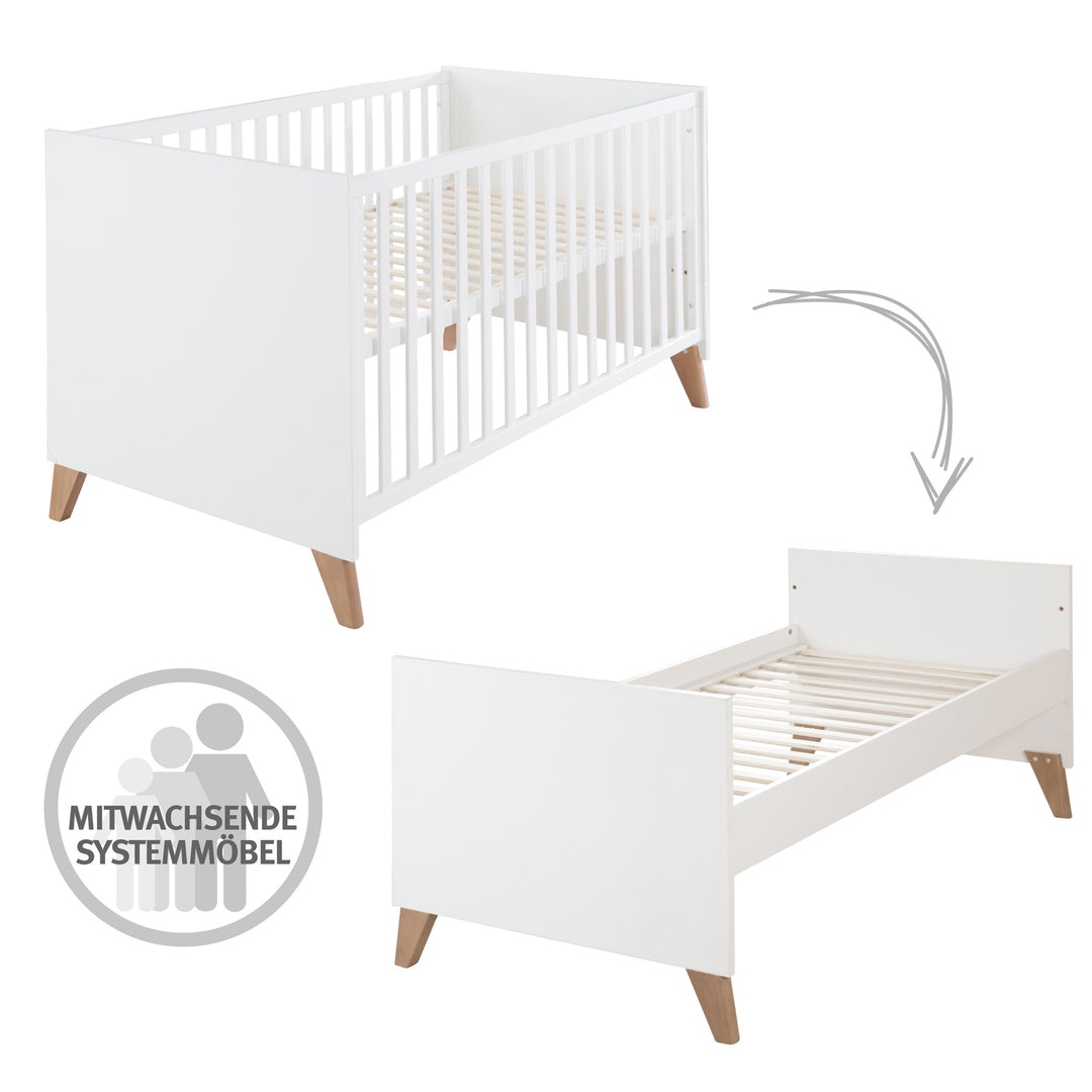 Ensemble de mobilier 'Ole', incl. Bébé-/Lit enfant 70 x 140 cm & commode à langer – Infographie (20/24)