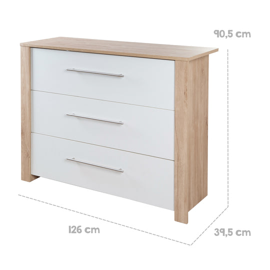 Habitación infantil 'Malo' incl. cama bebés/niños 70x140, armario & cómoda cambiador – Infografía (21/30)
