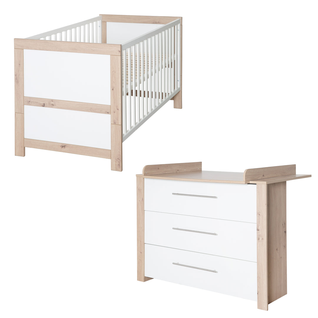 Set di mobili 'Malo', incl. letto per bambini/ragazzi 70 x 140 cm e fasciatoio