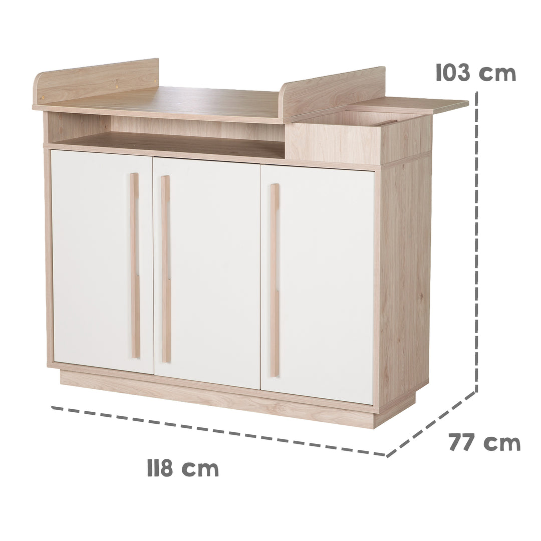 Furniture Set 2-Piece 'Elva' - Baby Cot 70x140 + Changing Table - Cashmere / Virginia Chestnut – Infographic (8/19)