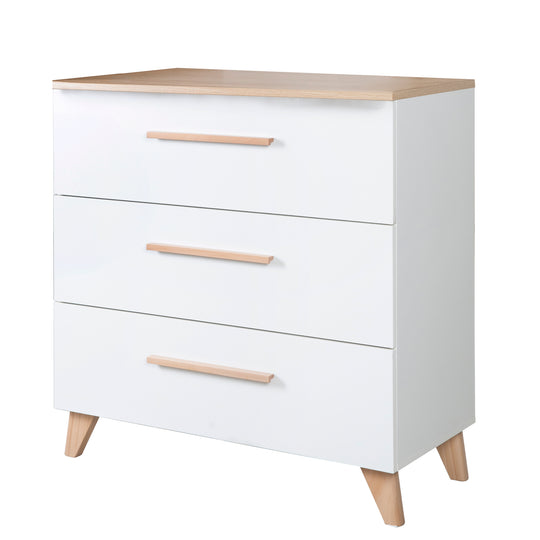 Set mobili 'Leon' 2pezzi - Letto combinato 70x140 cm & cassettiera fasciatoio - Bianco / othello rovere – Ritaglio (14/18)