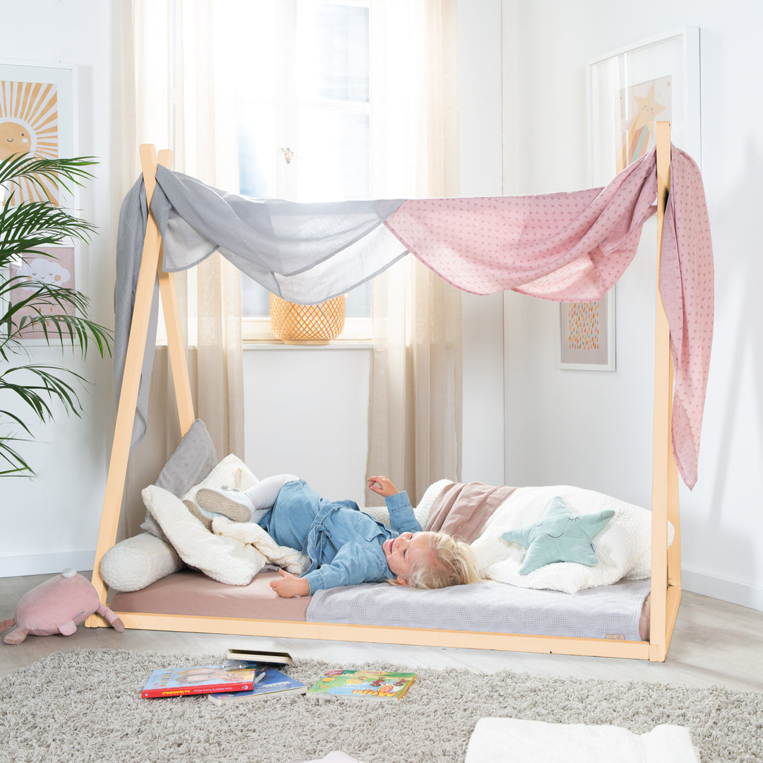 Tipilounge 70 x 140 cm - Montessori-Bett aus Bambus-Holz - FSC zertifiziert – Milieubild (3/7)