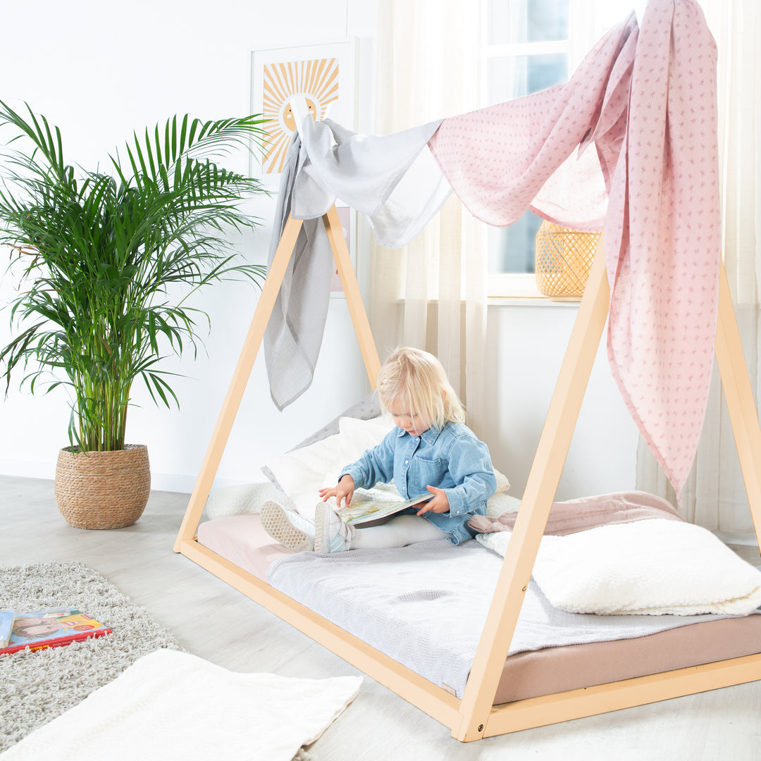 Tipilounge 70 x 140 cm - Montessori-Bett aus Bambus-Holz - FSC zertifiziert – Milieubild (4/7)