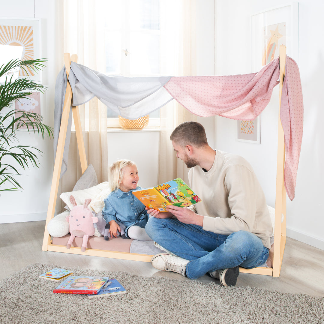 Tipilounge 70 x 140 cm - Montessori-Bett aus Bambus-Holz - FSC zertifiziert – Milieubild (5/7)