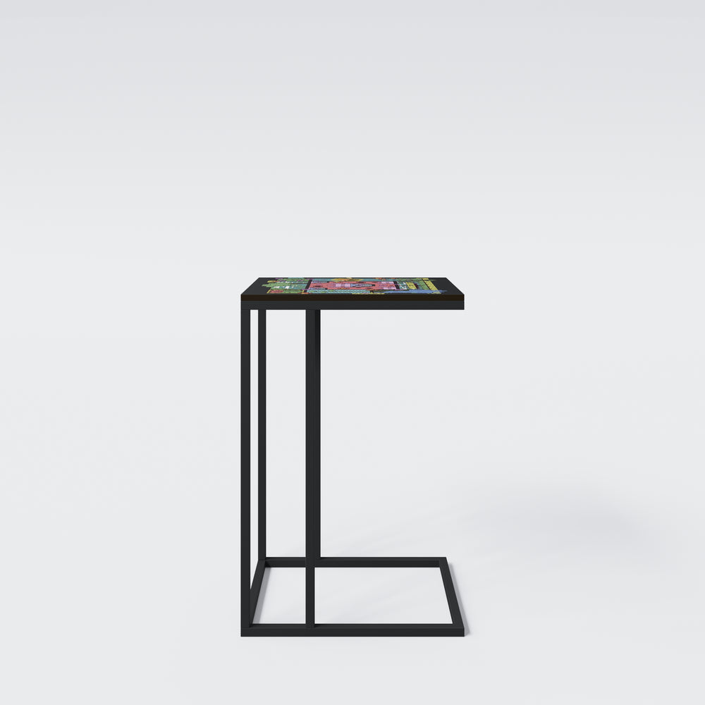 Tavolino in C-Form 'Minecraft' - Metallo nero laccato - Pixelato stampa a motivo – Ritaglio (2/7)