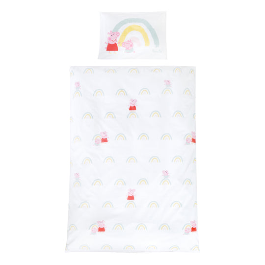 Biancheria per letto bambini 100 x 135 cm 'Peppa Pig' - In cotone - Bianco / rosa – Ritaglio (1/8)
