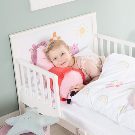 Biancheria per letto bambini 100 x 135 cm 'Peppa Pig' - In cotone - Bianco / rosa – Foto d'ambiente (2/8)