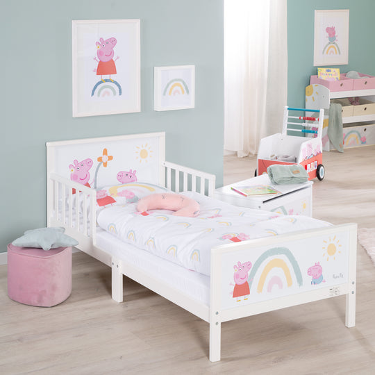 Biancheria per letto bambini 100 x 135 cm 'Peppa Pig' - In cotone - Bianco / rosa – Foto d'ambiente (6/8)