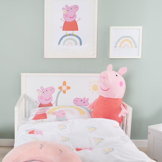 Biancheria per letto bambini 100 x 135 cm 'Peppa Pig' - In cotone - Bianco / rosa – Foto di dettaglio (7/8)
